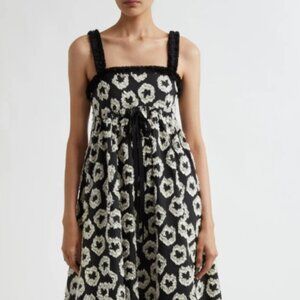 NWT ULLA JOHNSON Mira Fray Trim Maxi Dress in Eclipse S $1490